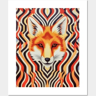 Spectrum Fox: Radiant Op Art Red Fox Posters and Art